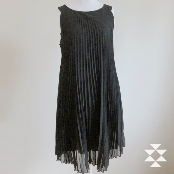 Voir Voir Dresses & Skirts - Black Permanent Pleated Midi Party Dress 8